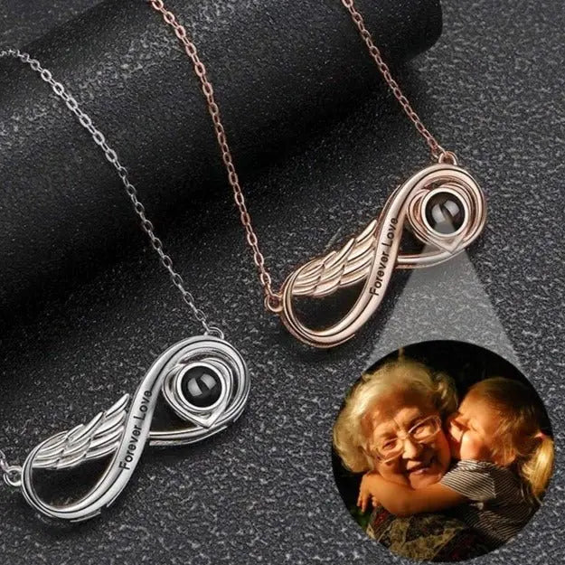Personalized Projection Photo Necklace Necklace Infinity Pendant Birthday Jewelry Gift - Blade & Thread