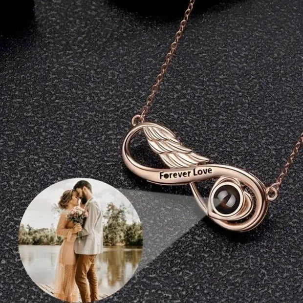 Personalized Projection Photo Necklace Necklace Infinity Pendant Birthday Jewelry Gift - Blade & Thread