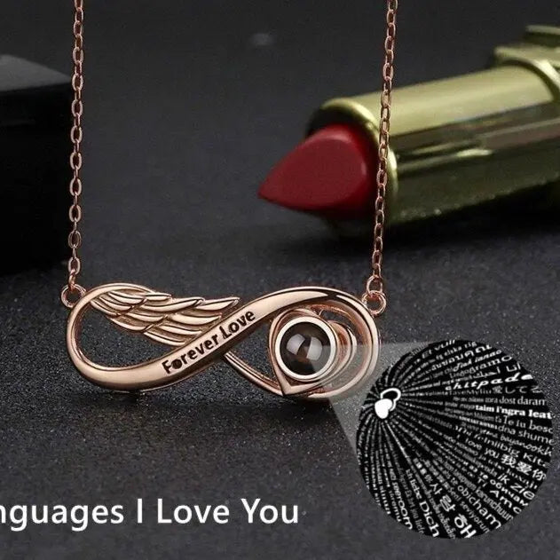 Personalized Projection Photo Necklace Necklace Infinity Pendant Birthday Jewelry Gift - Blade & Thread