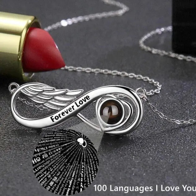 Personalized Projection Photo Necklace Necklace Infinity Pendant Birthday Jewelry Gift - Blade & Thread