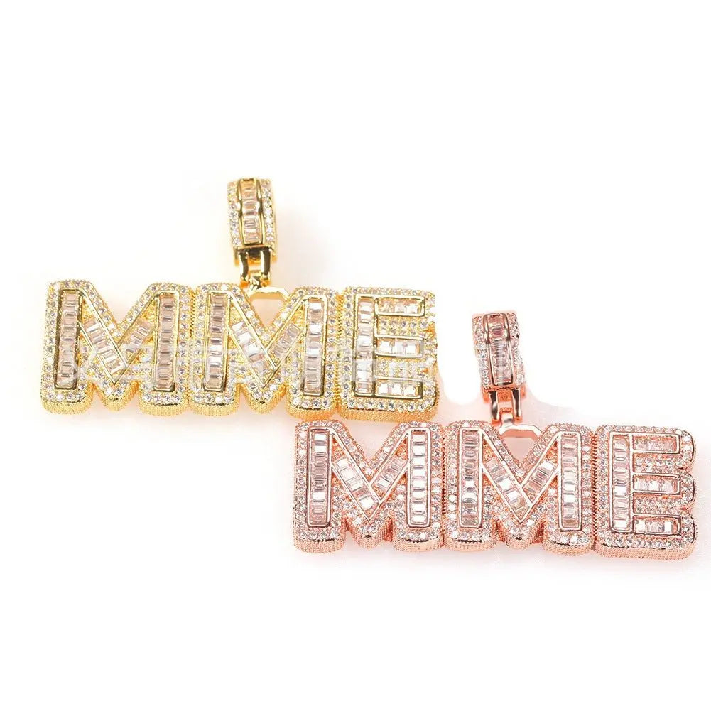 Personalized Rock Candy Diamond Alphanumeric Stitching Pendant Necklace - Blade & Thread