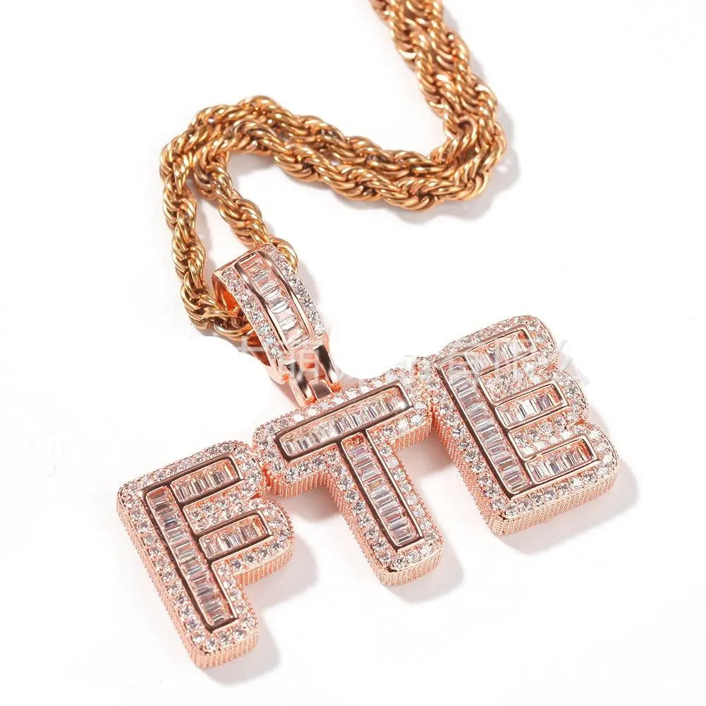Personalized Rock Candy Diamond Alphanumeric Stitching Pendant Necklace - Blade & Thread