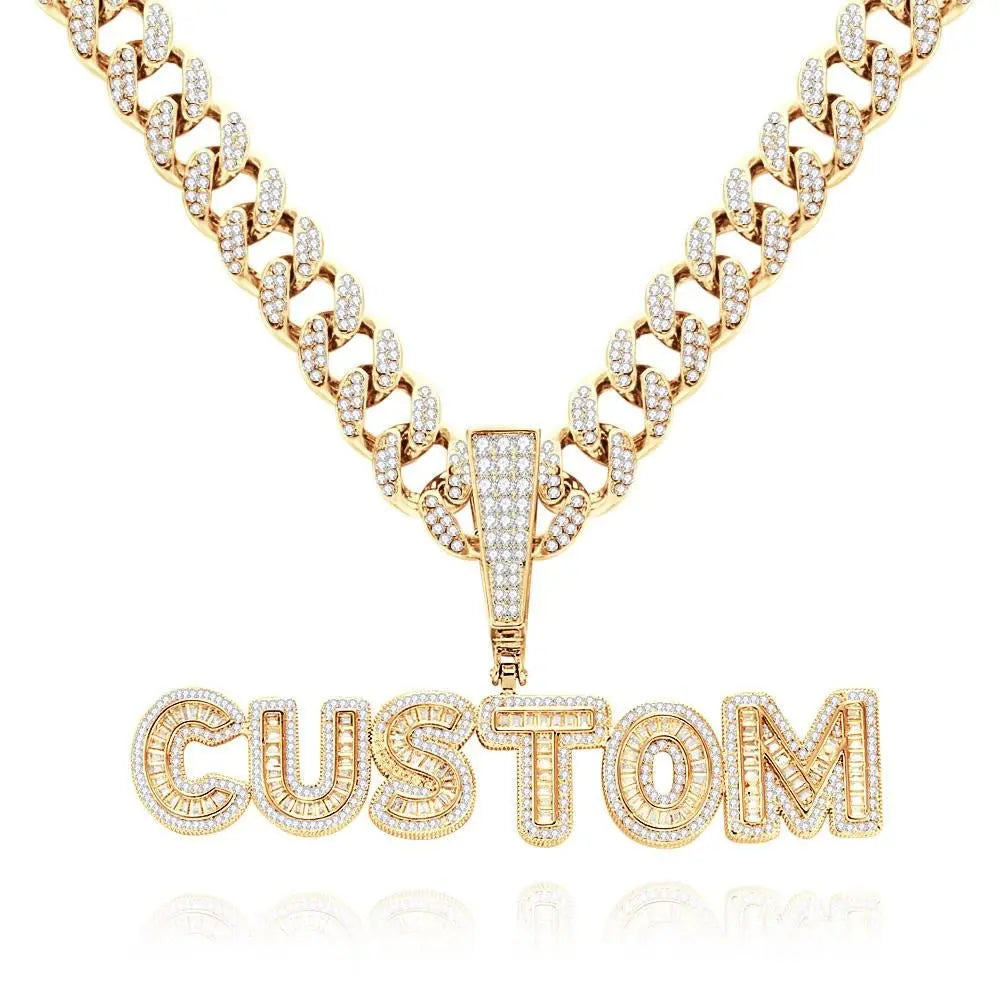 Personalized Rock Candy Diamond Alphanumeric Stitching Pendant Necklace - Blade & Thread