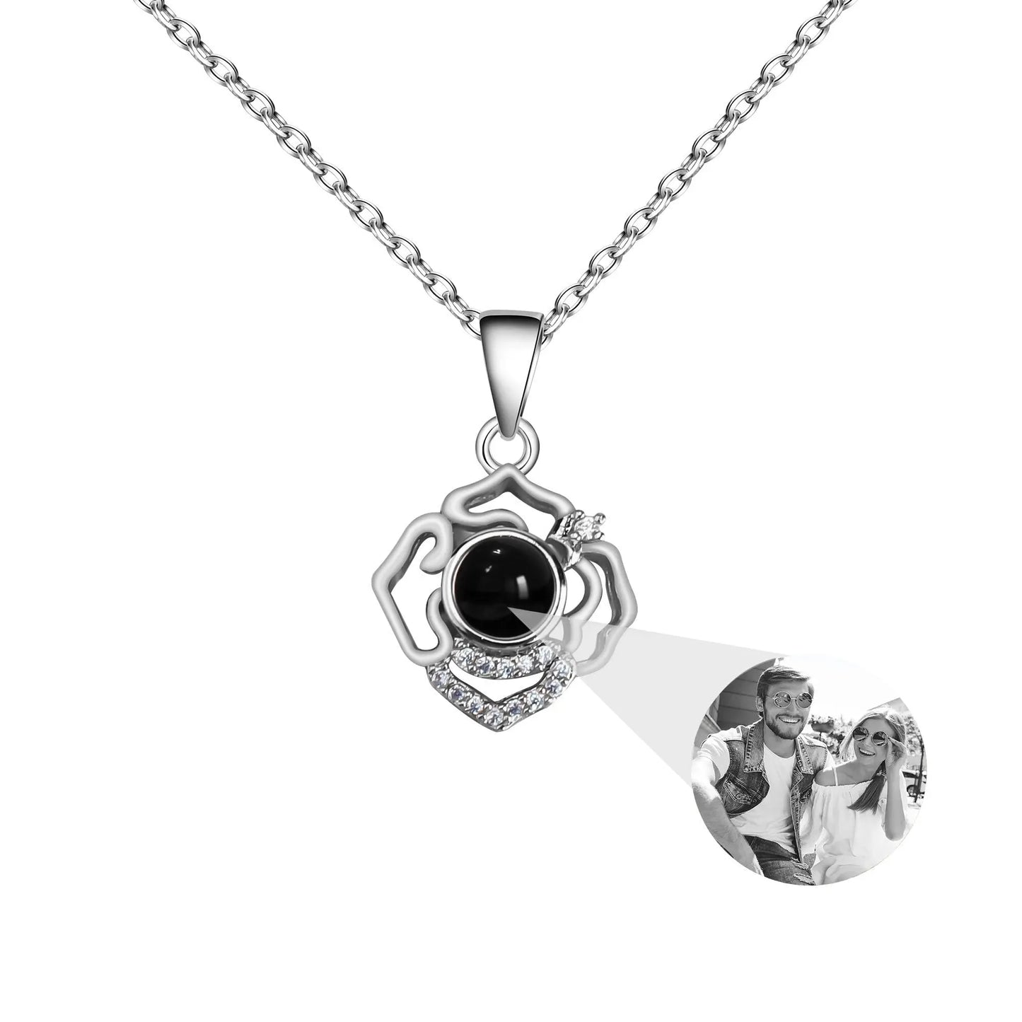 Petals for customized photos Necklace Wedding Romantic Memory Projection Necklace - Blade & Thread