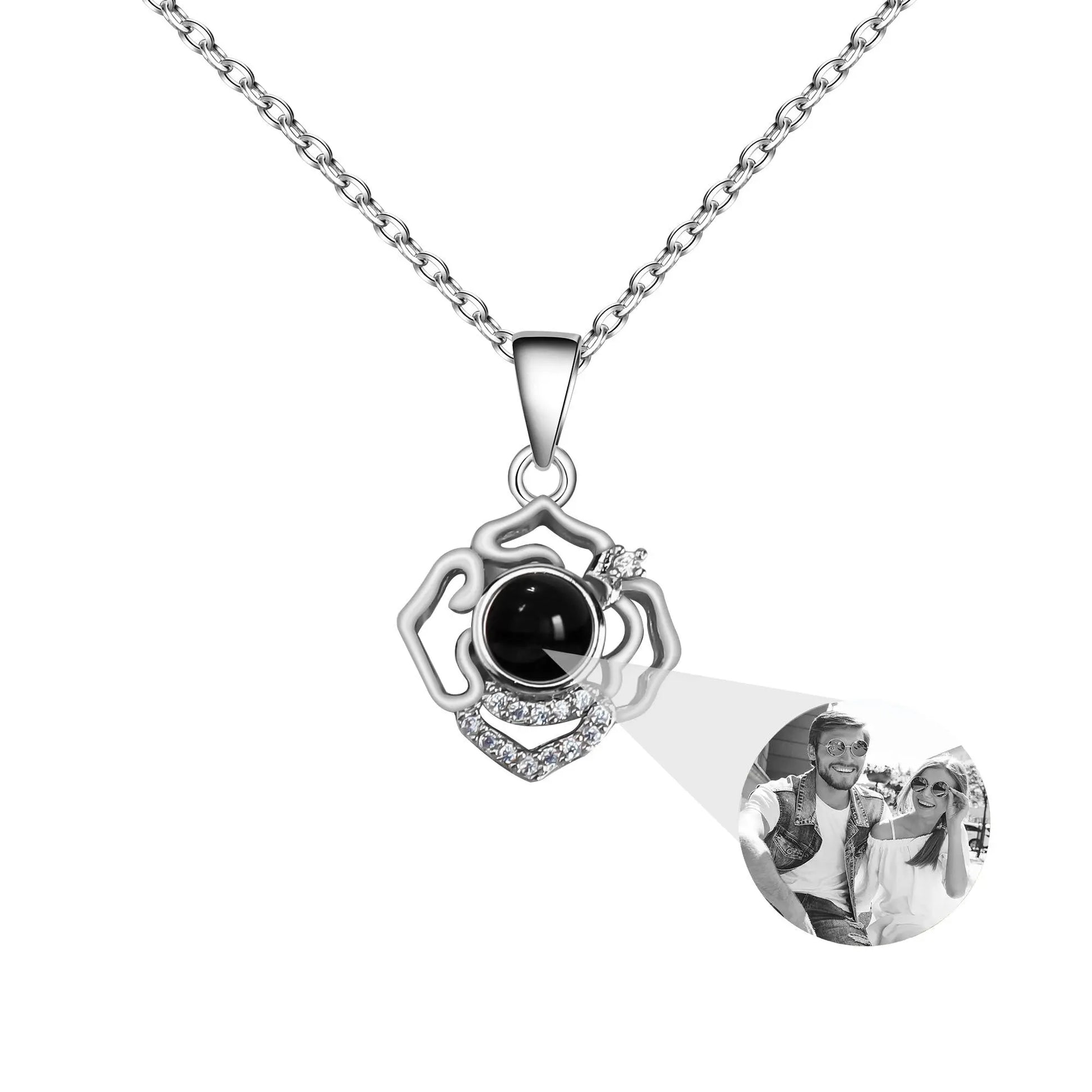 Petals for customized photos Necklace Wedding Romantic Memory Projection Necklace - Blade & Thread