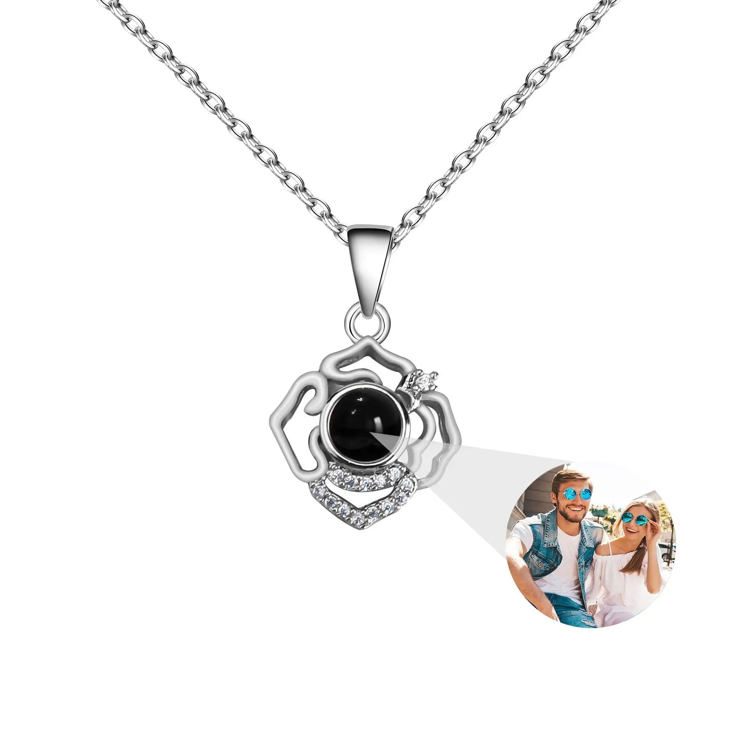Petals for customized photos Necklace Wedding Romantic Memory Projection Necklace - Blade & Thread