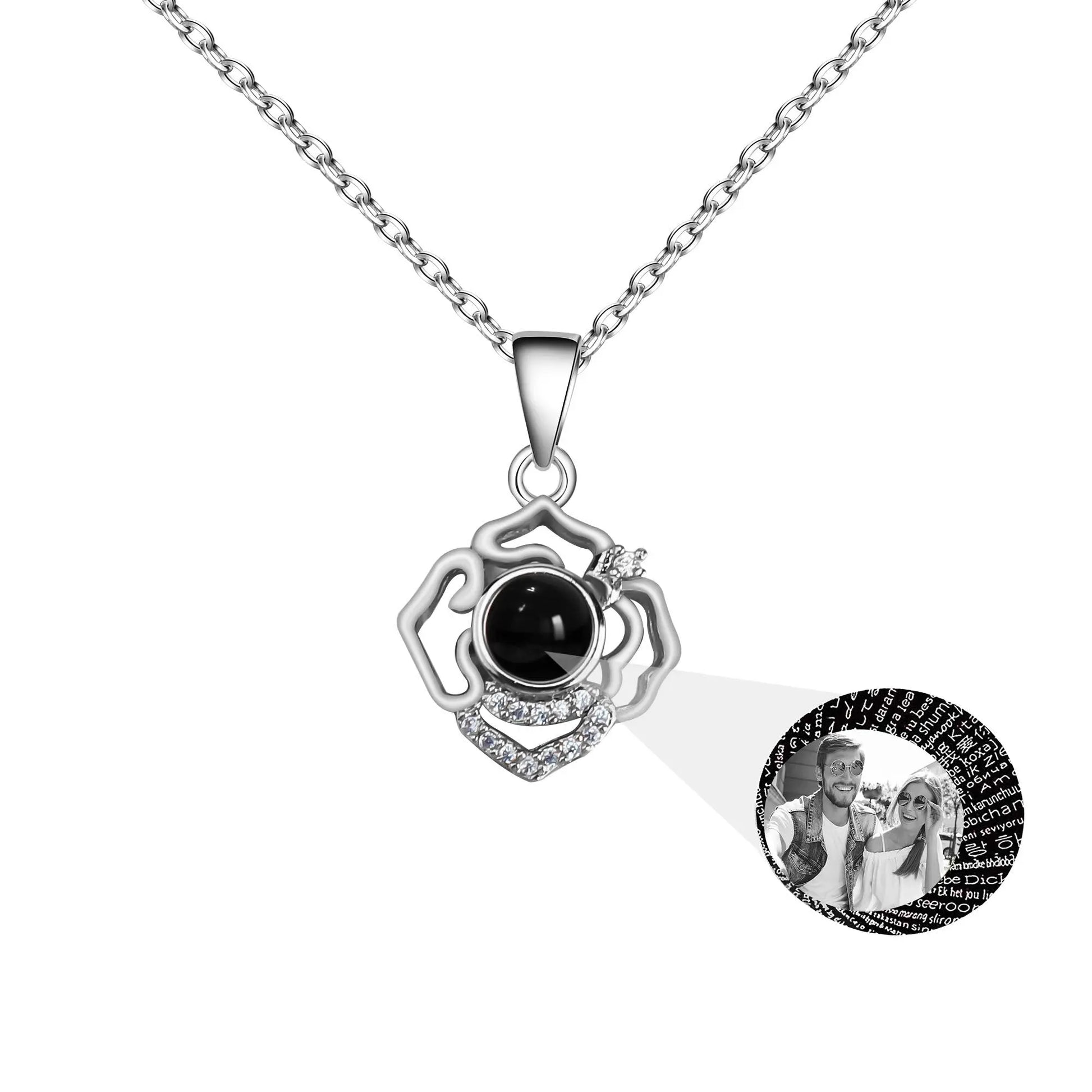 Petals for customized photos Necklace Wedding Romantic Memory Projection Necklace - Blade & Thread