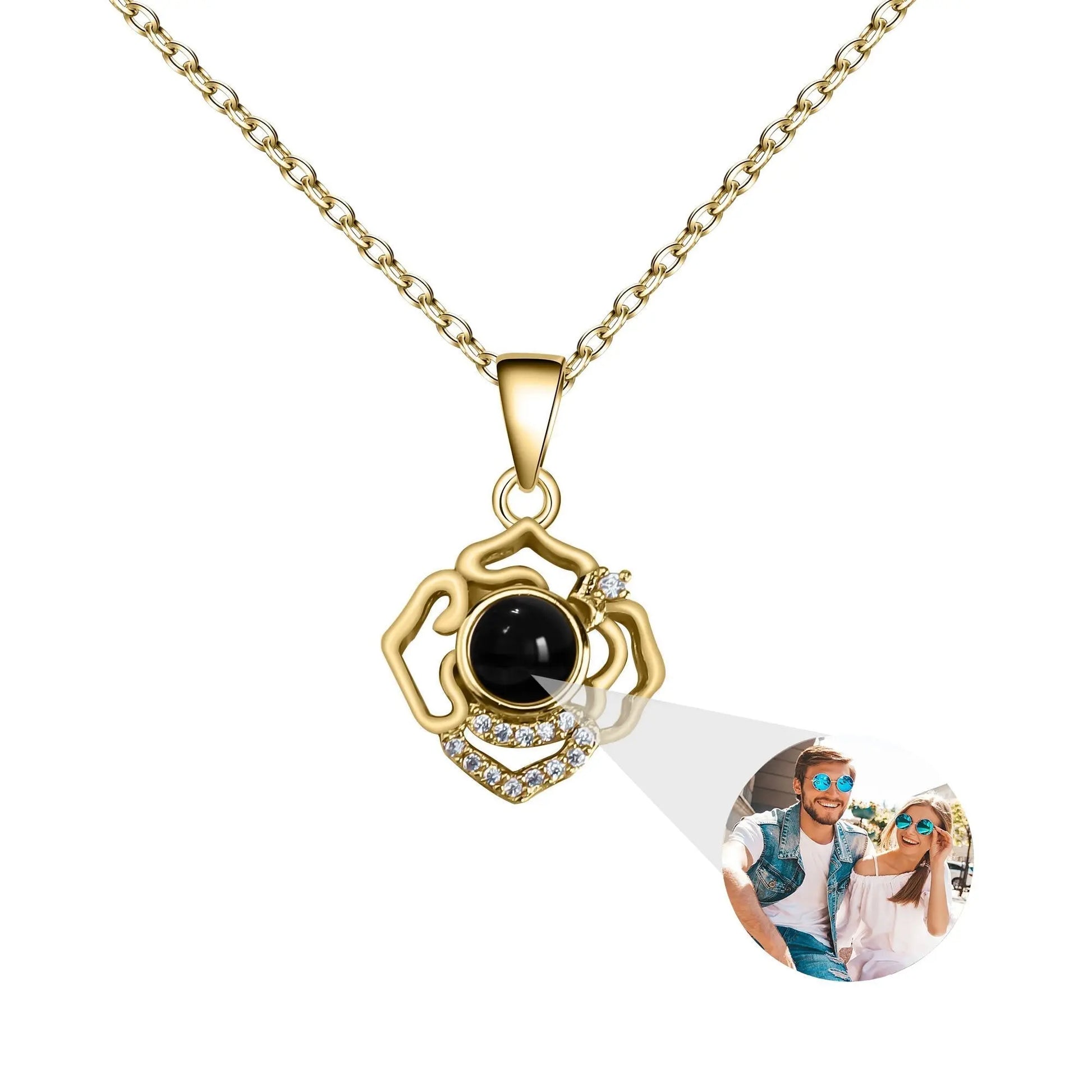 Petals for customized photos Necklace Wedding Romantic Memory Projection Necklace - Blade & Thread