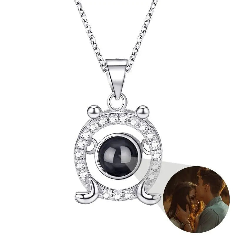Photo Projection Necklace 12 Constellation Patterns Pendant Necklace - Blade & Thread