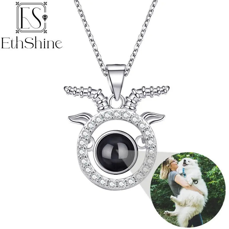 Photo Projection Necklace 12 Constellation Patterns Pendant Necklace - Blade & Thread