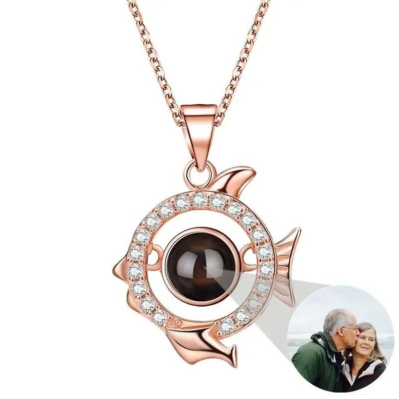 Photo Projection Necklace 12 Constellation Patterns Pendant Necklace - Blade & Thread