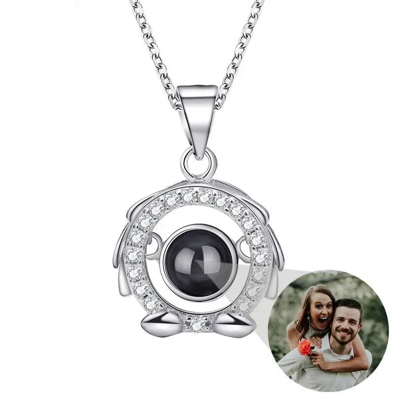 Photo Projection Necklace 12 Constellation Patterns Pendant Necklace - Blade & Thread