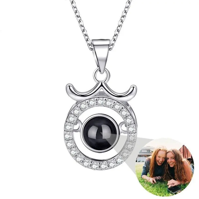 Photo Projection Necklace 12 Constellation Patterns Pendant Necklace - Blade & Thread