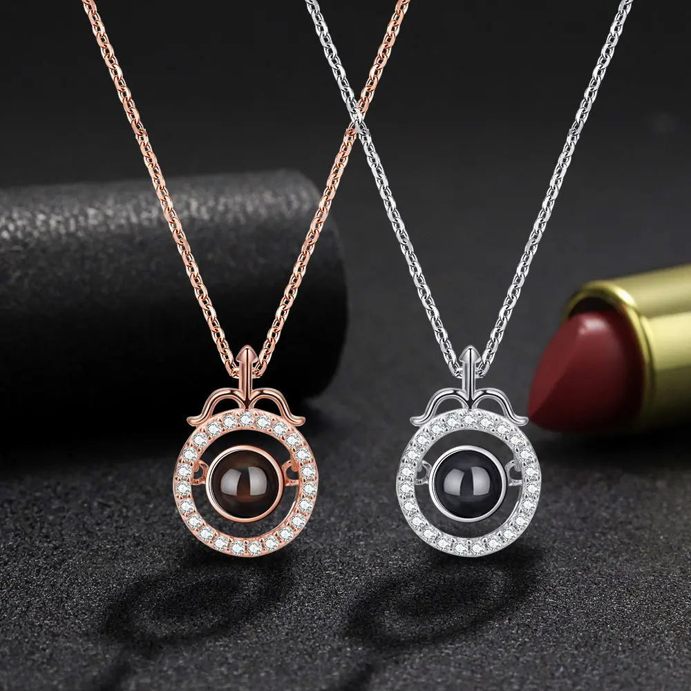 Photo Projection Necklace 12 Constellation Patterns Pendant Necklace - Blade & Thread