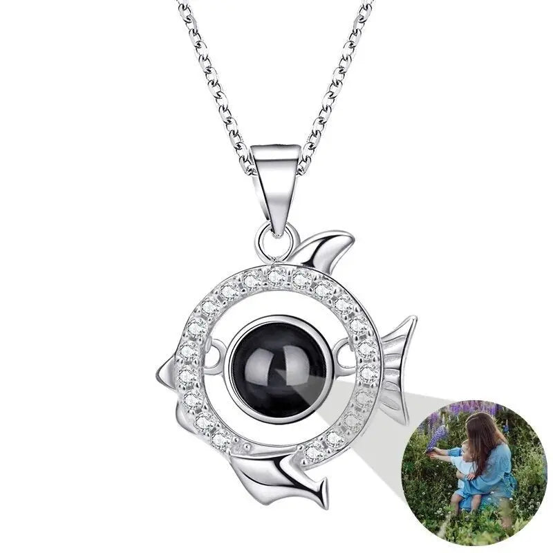 Photo Projection Necklace 12 Constellation Patterns Pendant Necklace - Blade & Thread
