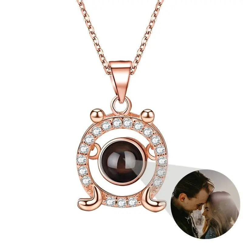 Photo Projection Necklace 12 Constellation Patterns Pendant Necklace - Blade & Thread