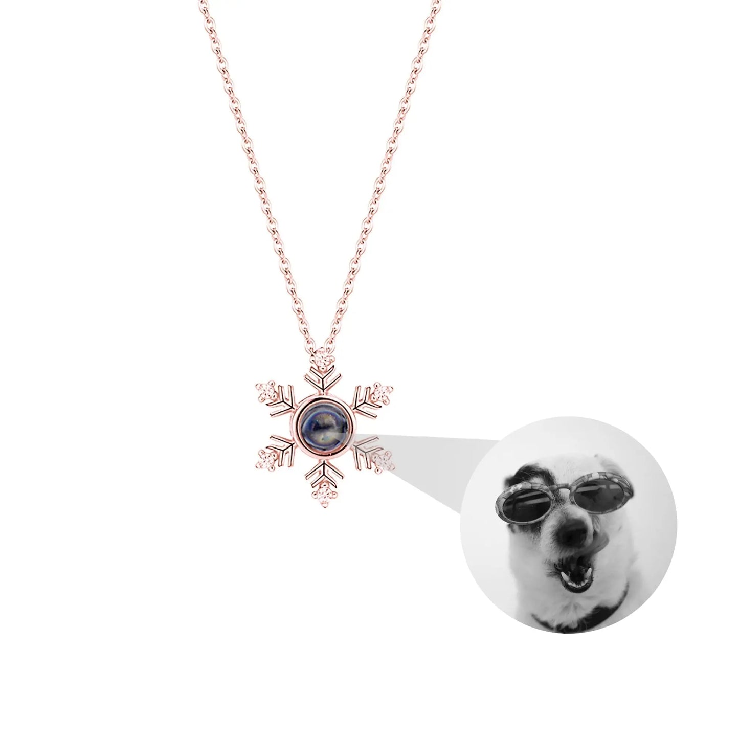 Photo Projection snowflake shape Necklace Pendant Jewelry for Lover Girlfriend 2022 - Blade & Thread