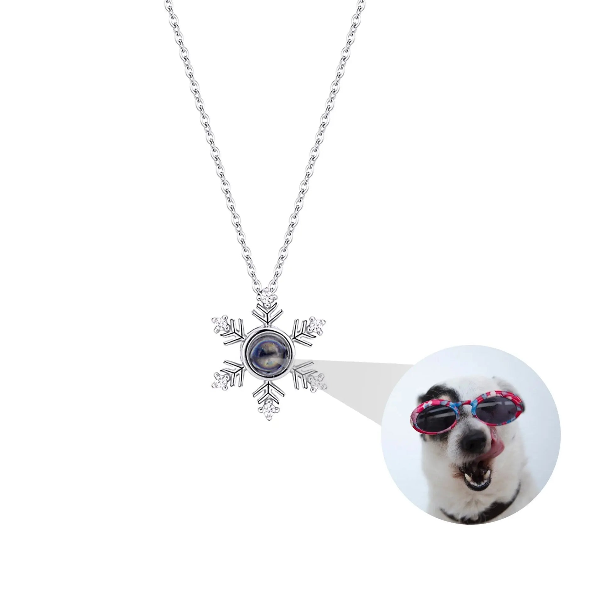 Photo Projection snowflake shape Necklace Pendant Jewelry for Lover Girlfriend 2022 - Blade & Thread