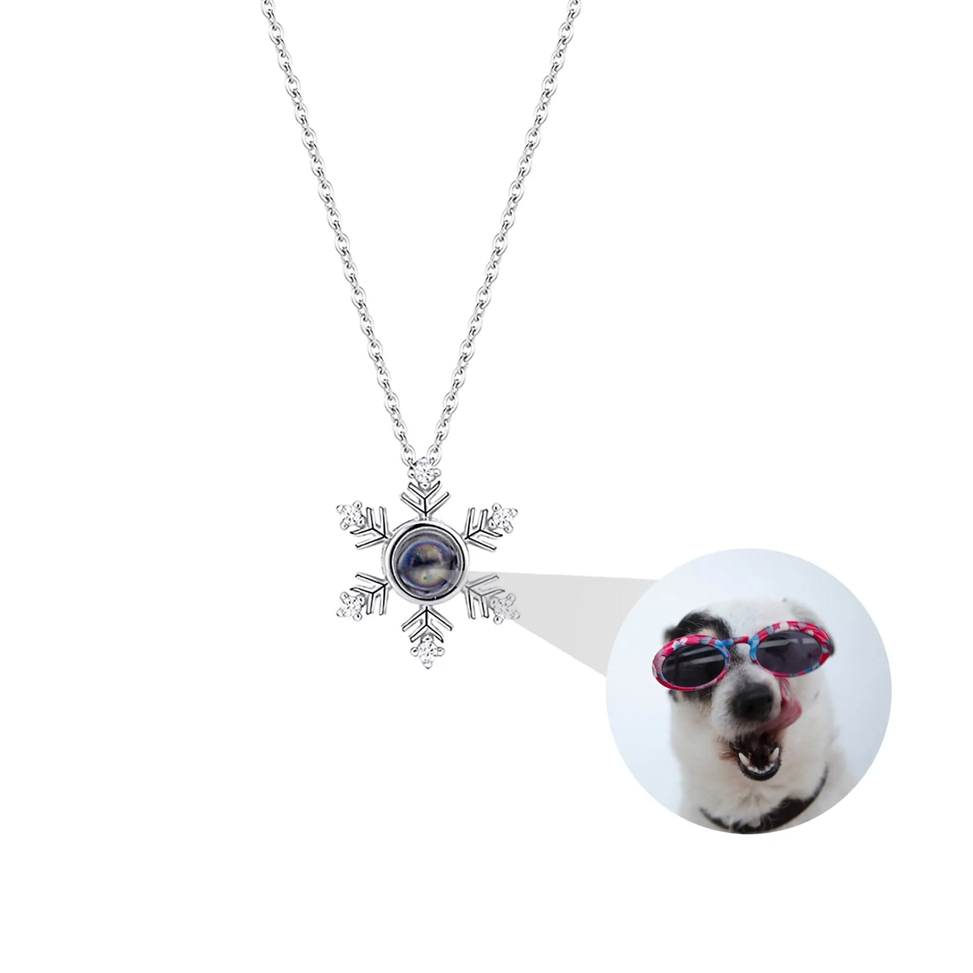 Photo Projection snowflake shape Necklace Pendant Jewelry for Lover Girlfriend 2022 - Blade & Thread