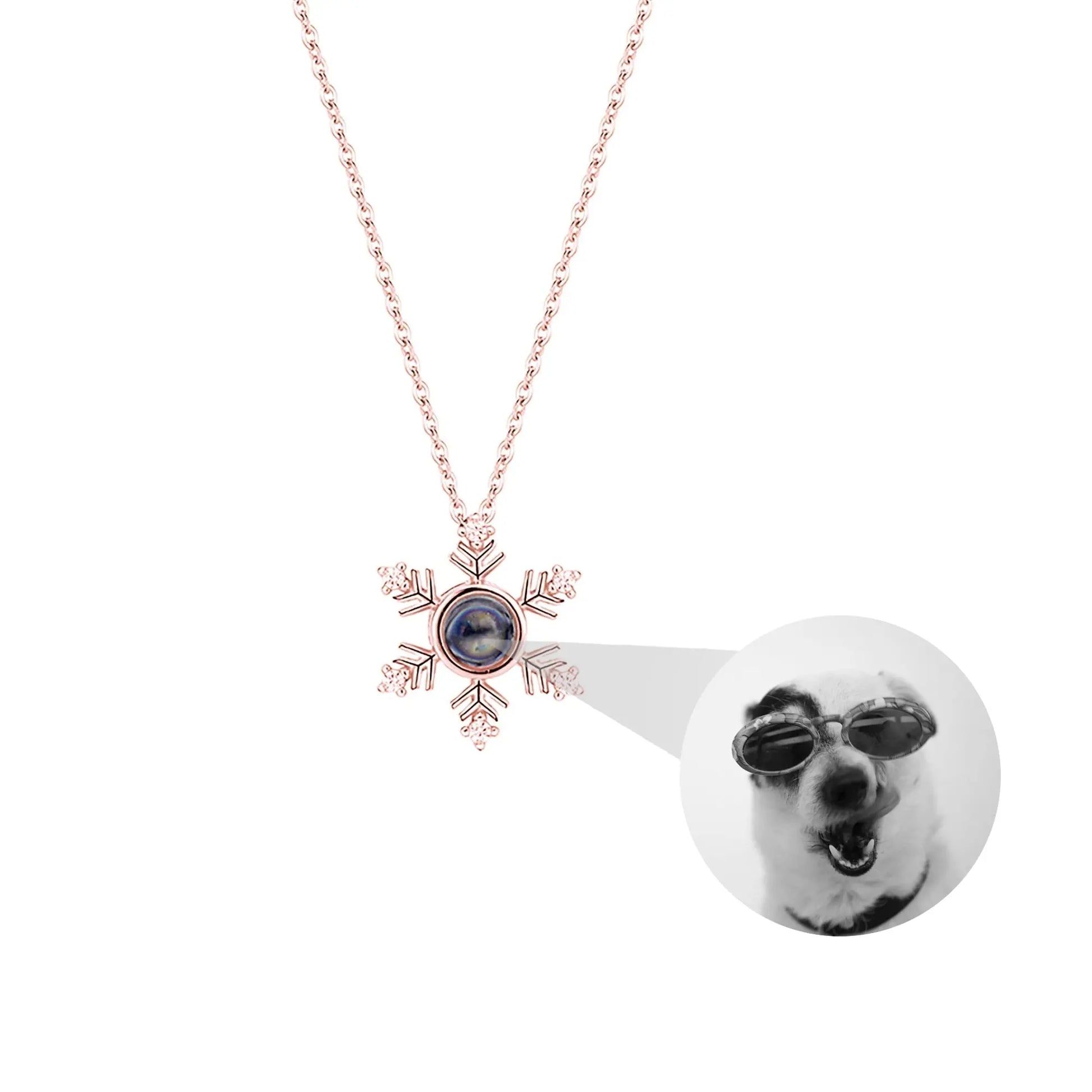Photo Projection snowflake shape Necklace Pendant Jewelry for Lover Girlfriend 2022 - Blade & Thread