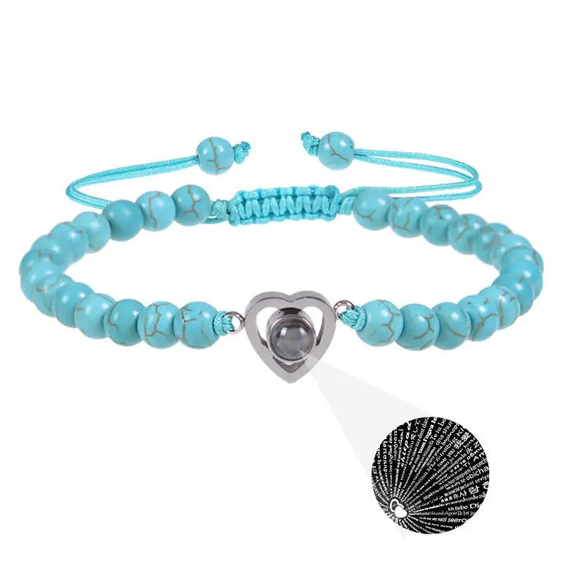 Pink crystal string stone projection bracelet - Blade & Thread