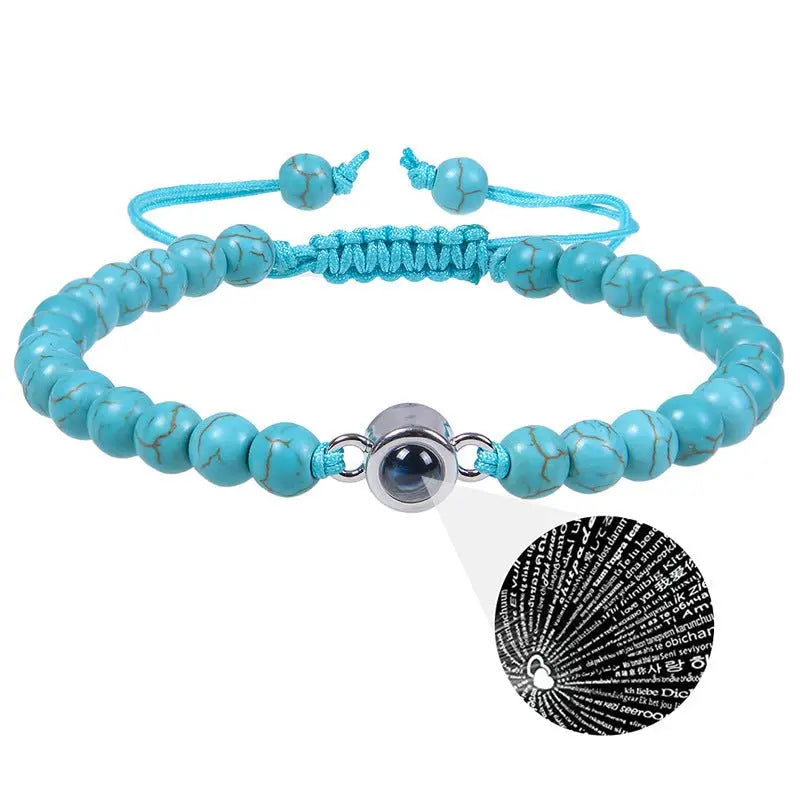 Pink crystal string stone projection bracelet - Blade & Thread