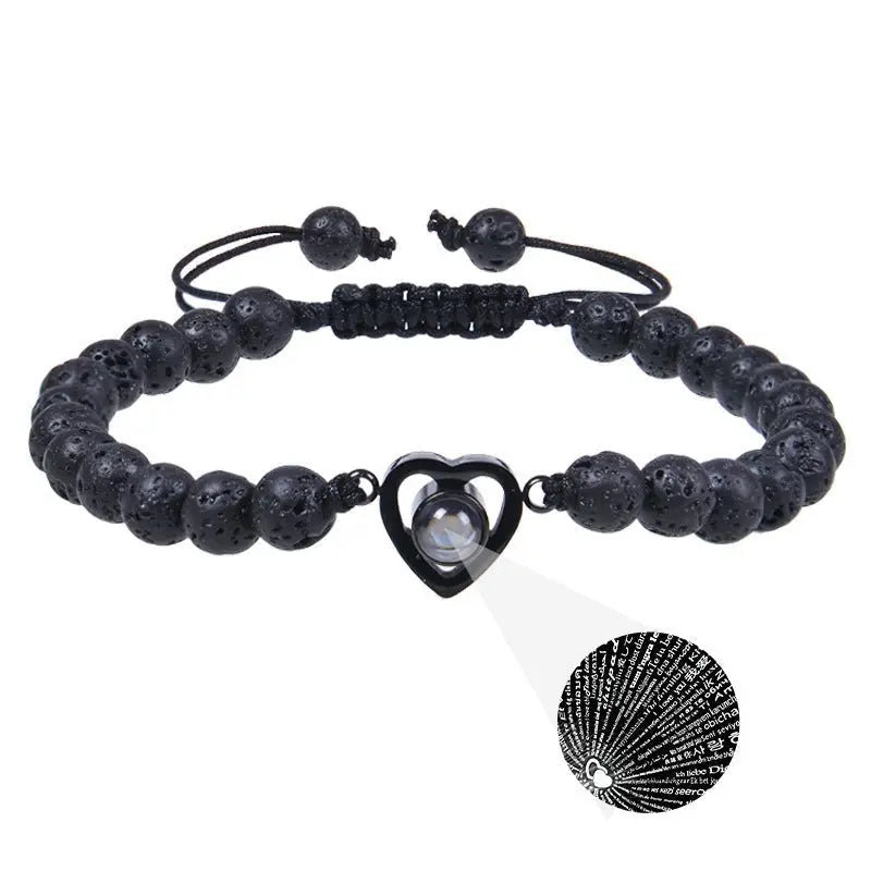 Pink crystal string stone projection bracelet - Blade & Thread