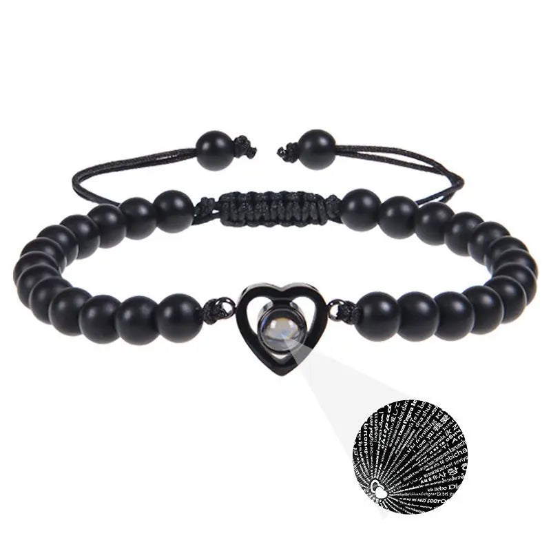 Pink crystal string stone projection bracelet - Blade & Thread