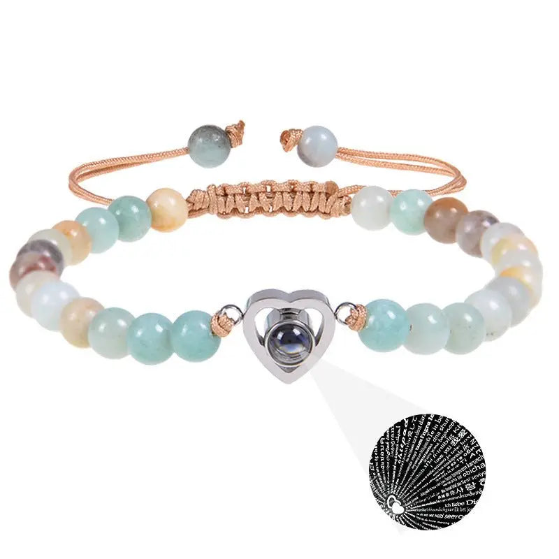 Pink crystal string stone projection bracelet - Blade & Thread
