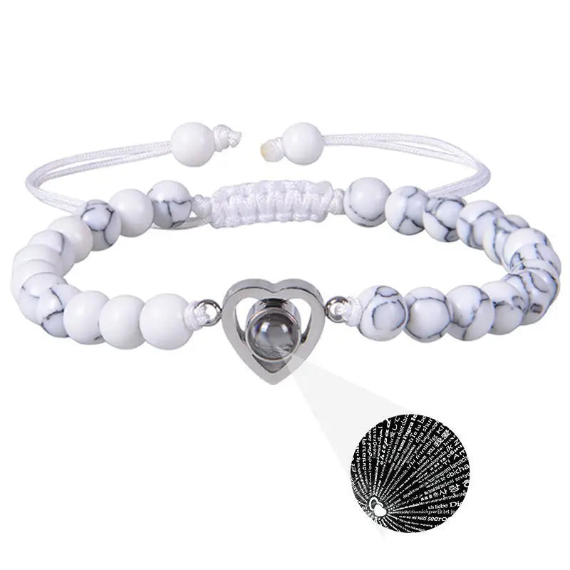 Pink crystal string stone projection bracelet - Blade & Thread
