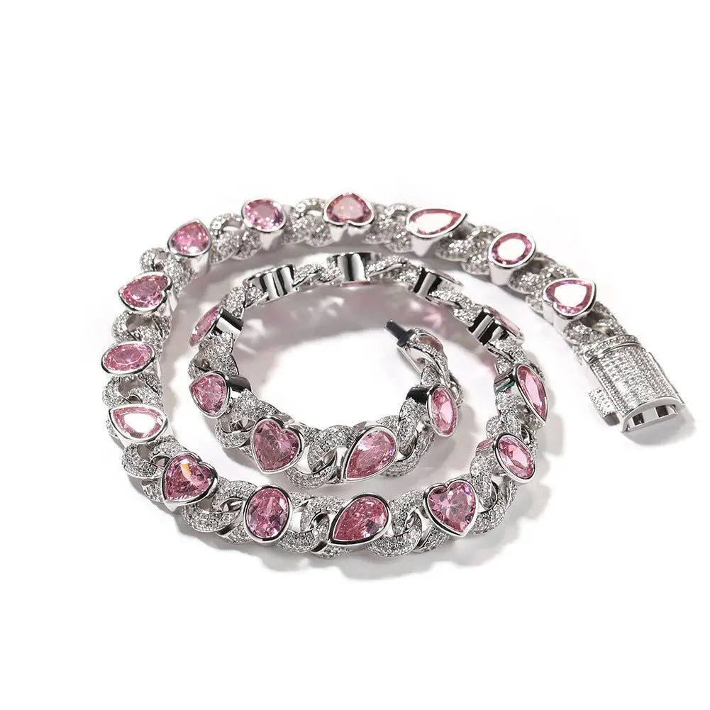Pink Love Infinity Chain Diamond Necklace - Blade & Thread