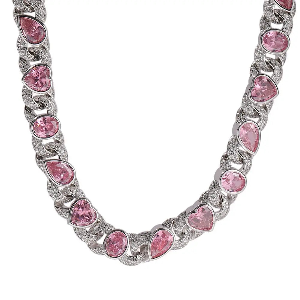 Pink Love Infinity Chain Diamond Necklace - Blade & Thread
