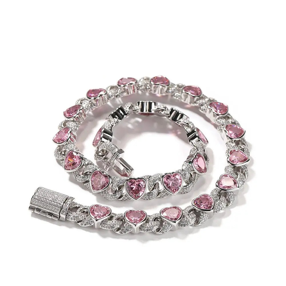 Pink Love Infinity Chain Diamond Necklace - Blade & Thread