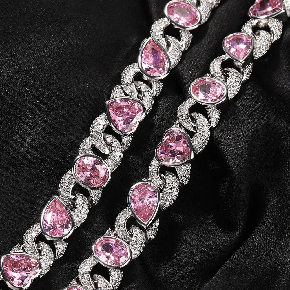 Pink Love Infinity Chain Diamond Necklace - Blade & Thread