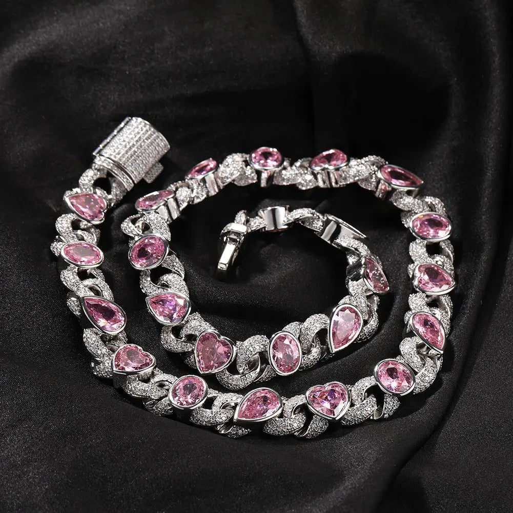 Pink Love Infinity Chain Diamond Necklace - Blade & Thread