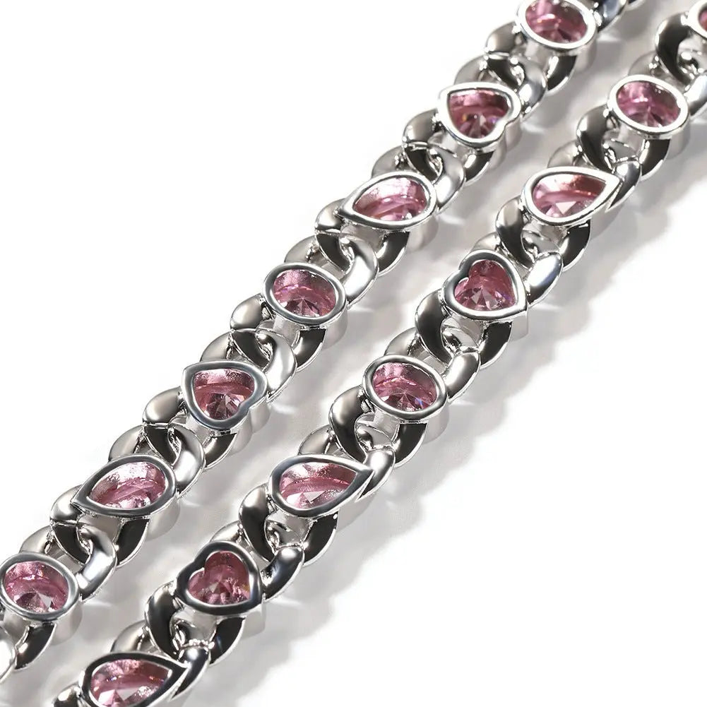 Pink Love Infinity Chain Diamond Necklace - Blade & Thread