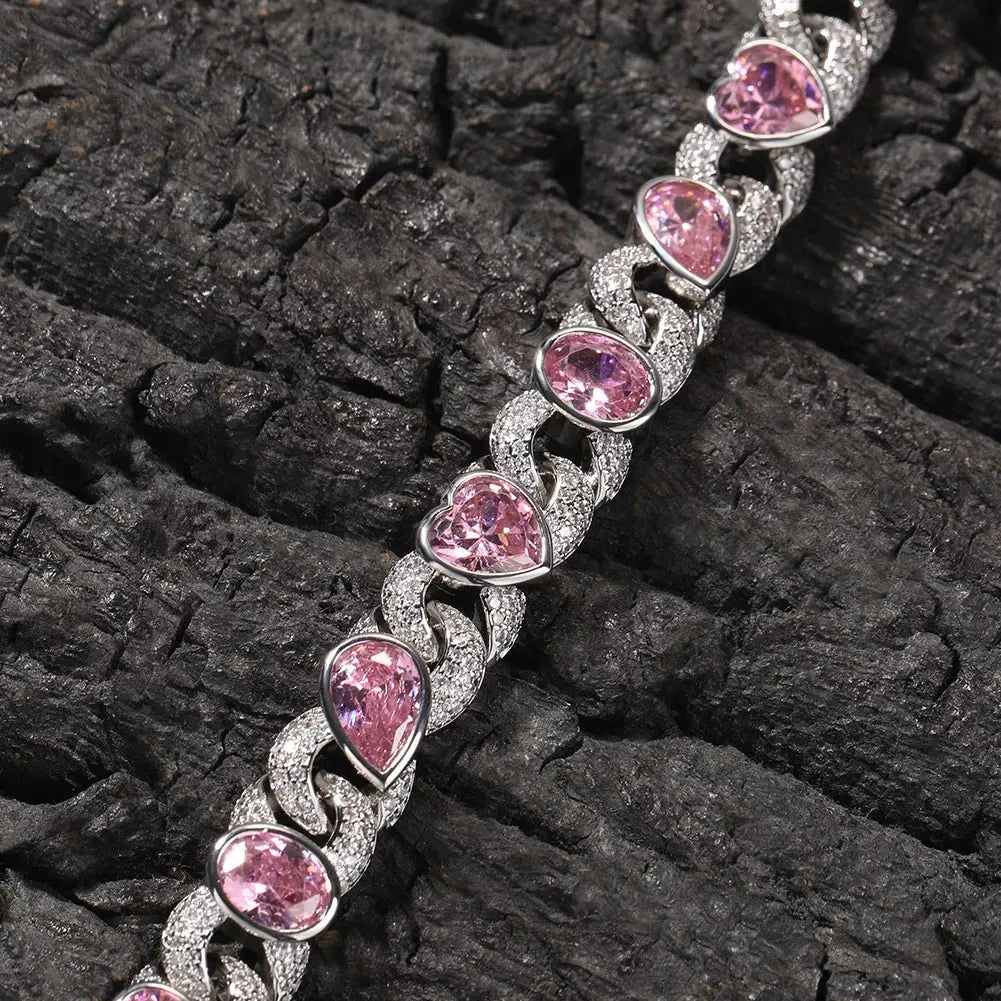Pink Love Infinity Chain Diamond Necklace - Blade & Thread