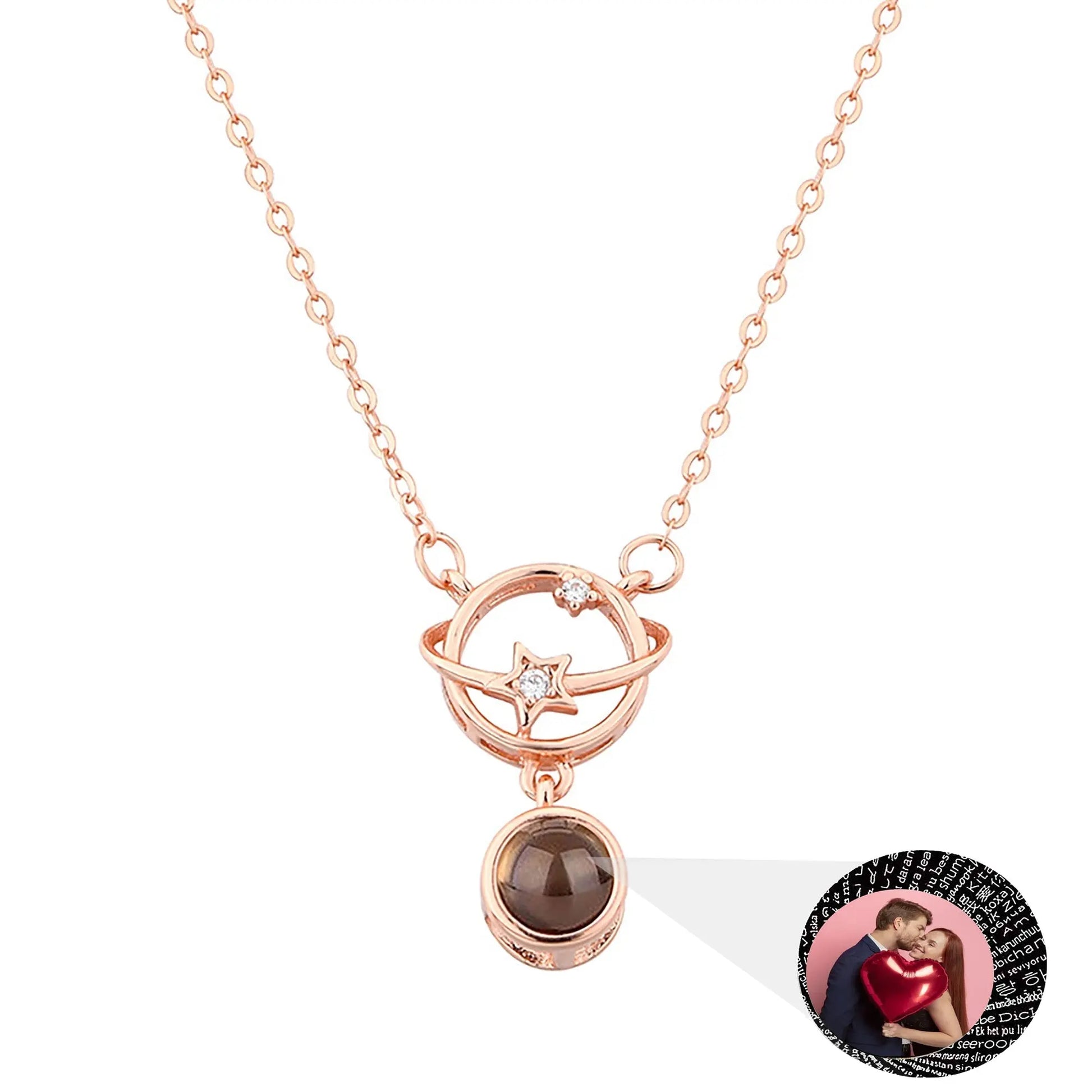 Planet with customizable photos Projection Necklace Pendant Jewelry - Blade & Thread