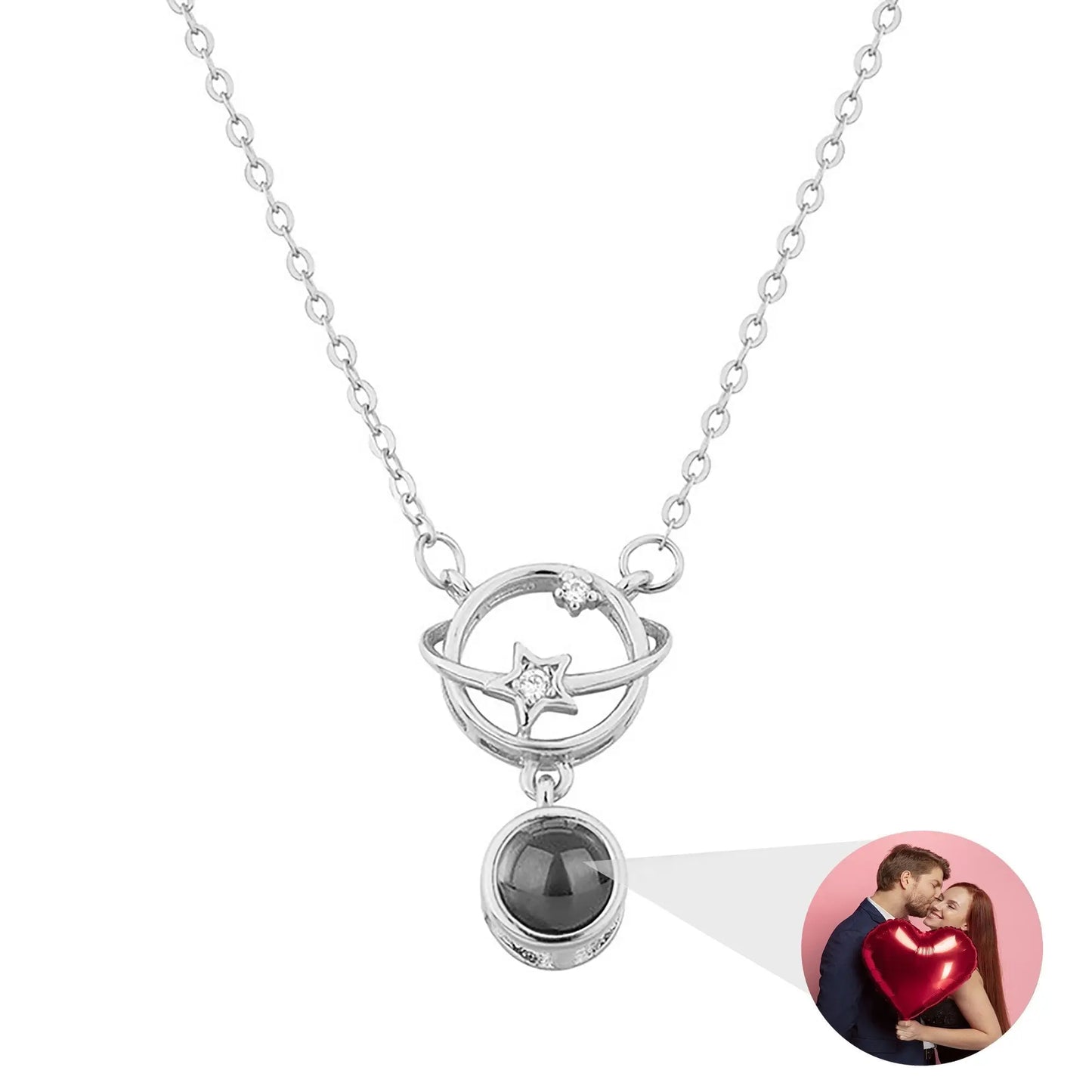 Planet with customizable photos Projection Necklace Pendant Jewelry - Blade & Thread