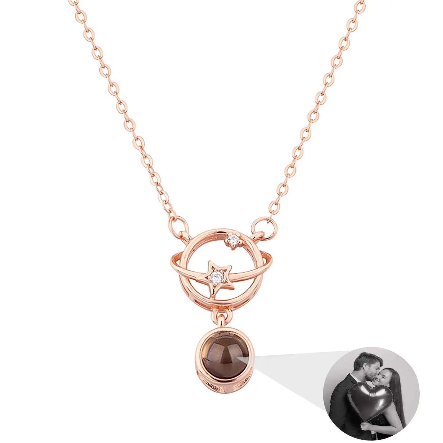 Planet with customizable photos Projection Necklace Pendant Jewelry - Blade & Thread