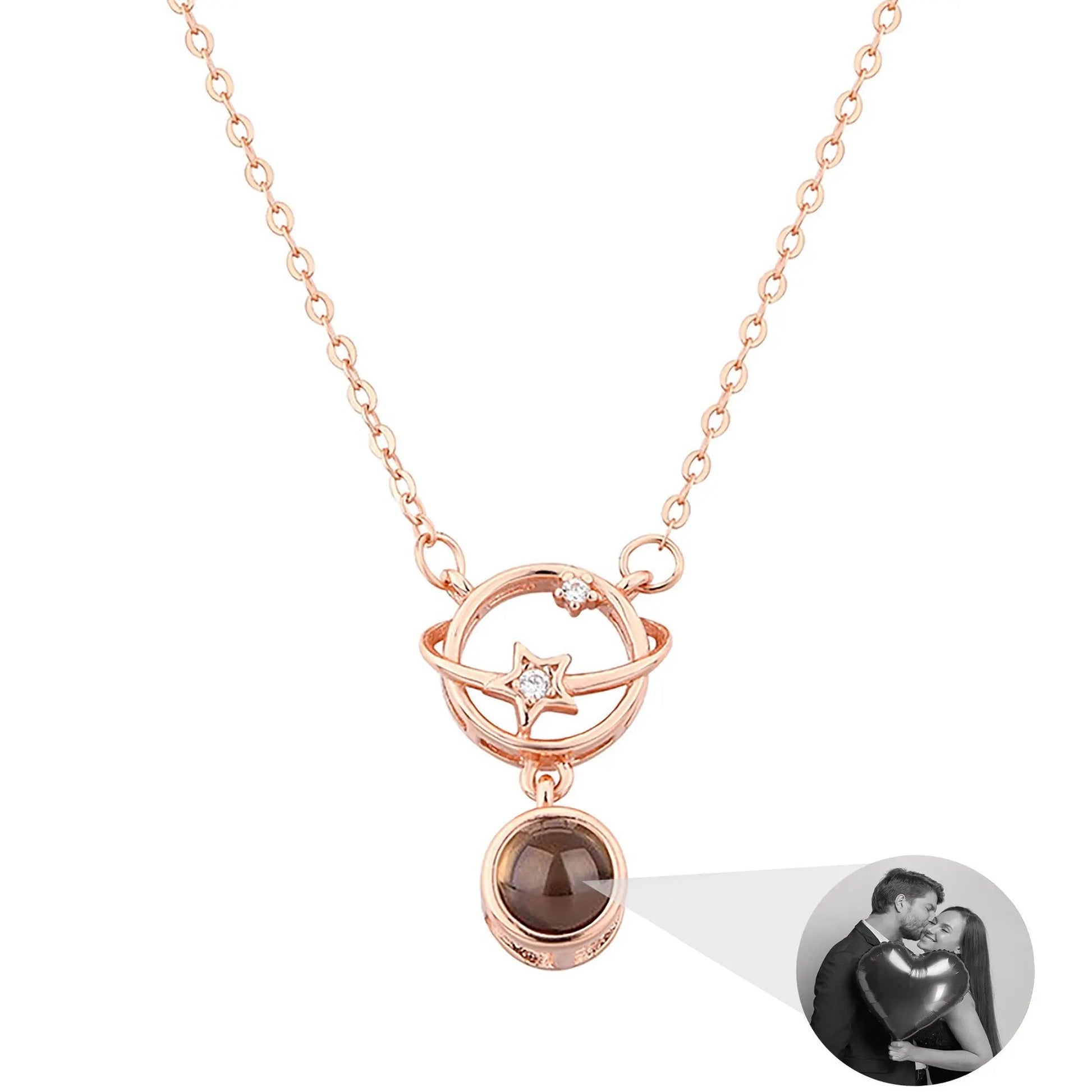 Planet with customizable photos Projection Necklace Pendant Jewelry - Blade & Thread