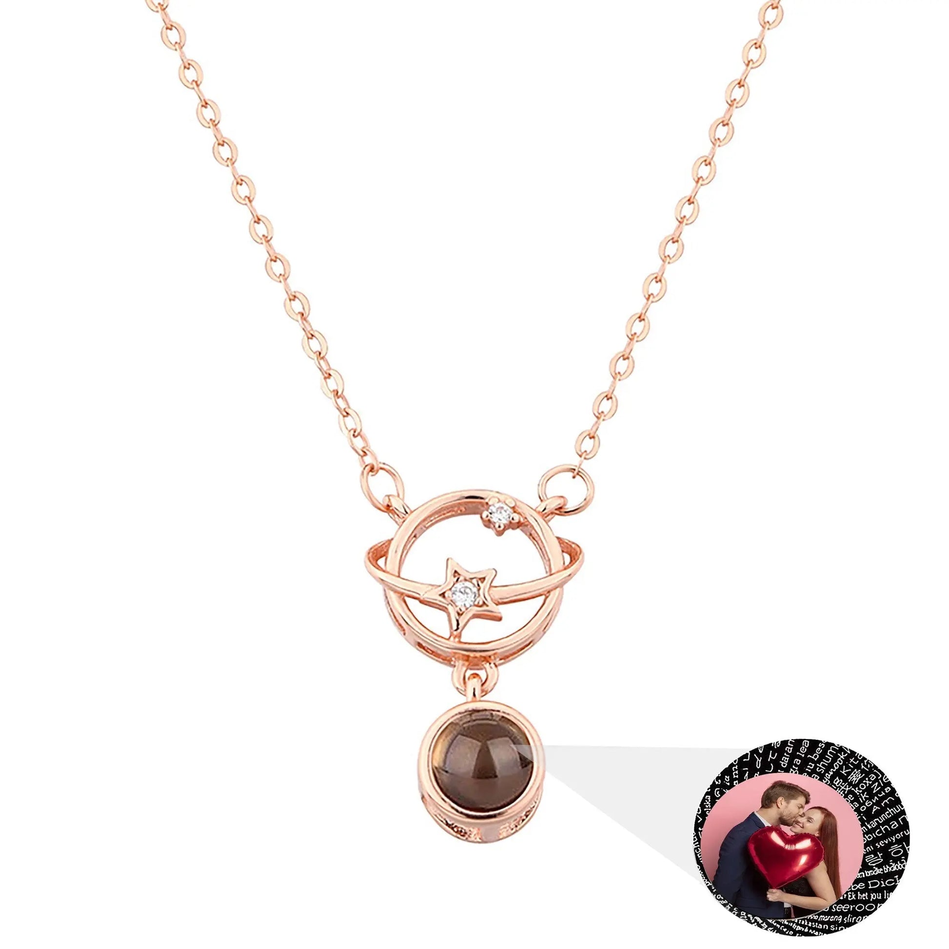 Planet with customizable photos Projection Necklace Pendant Jewelry - Blade & Thread