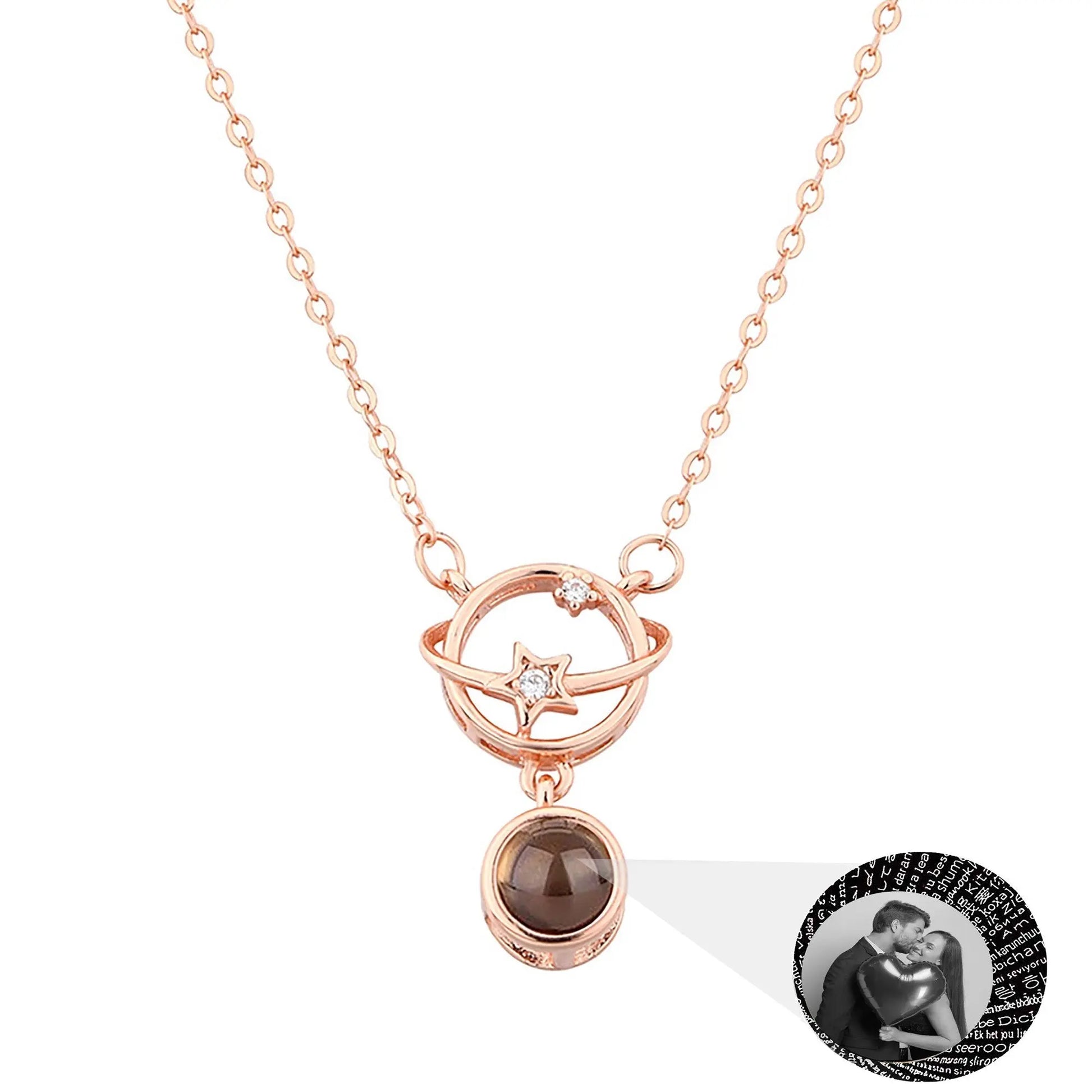 Planet with customizable photos Projection Necklace Pendant Jewelry - Blade & Thread