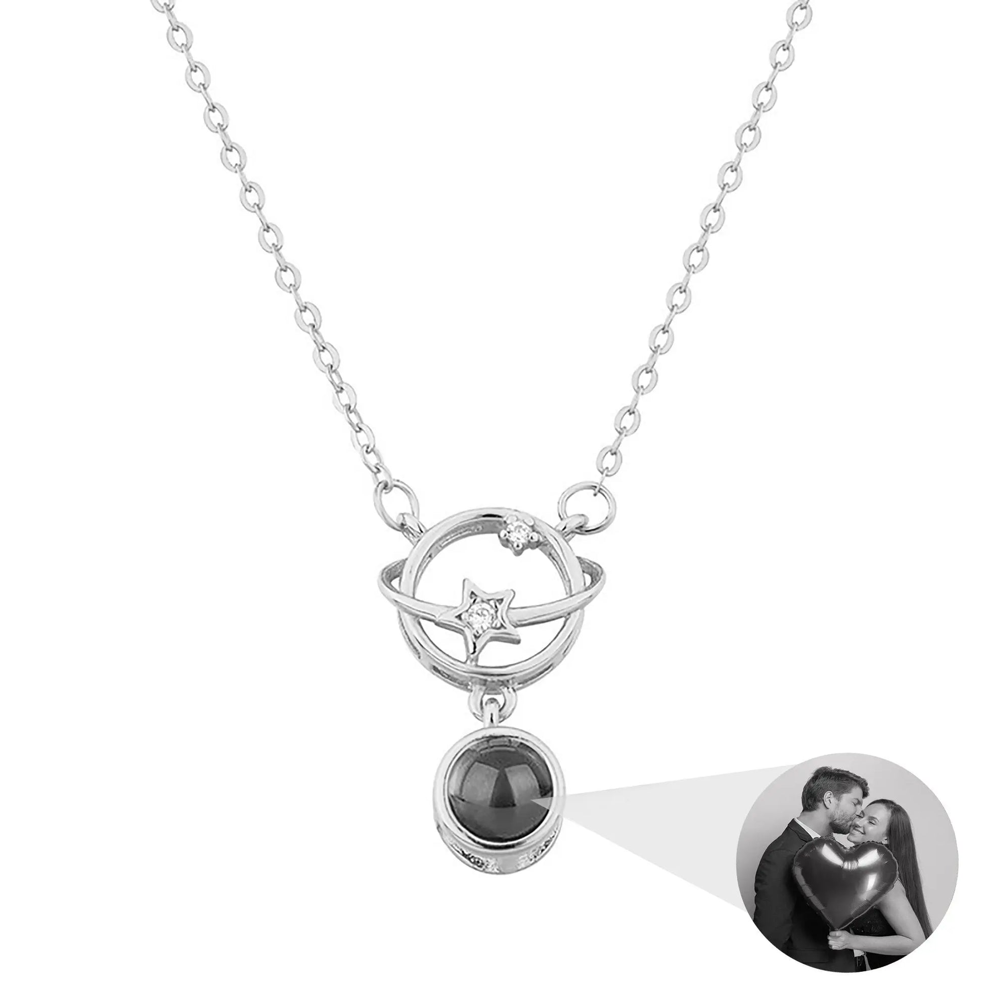 Planet with customizable photos Projection Necklace Pendant Jewelry - Blade & Thread