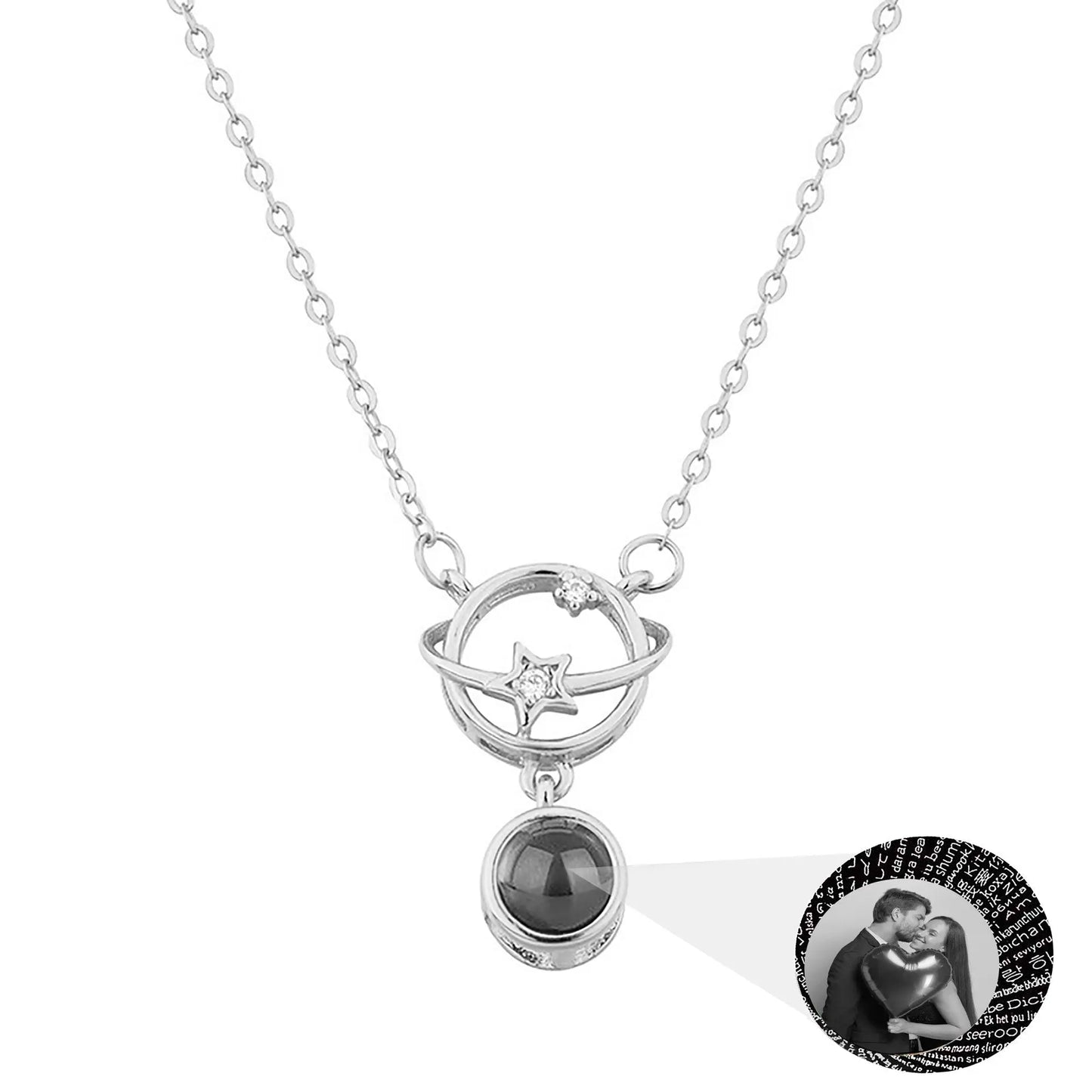 Planet with customizable photos Projection Necklace Pendant Jewelry - Blade & Thread