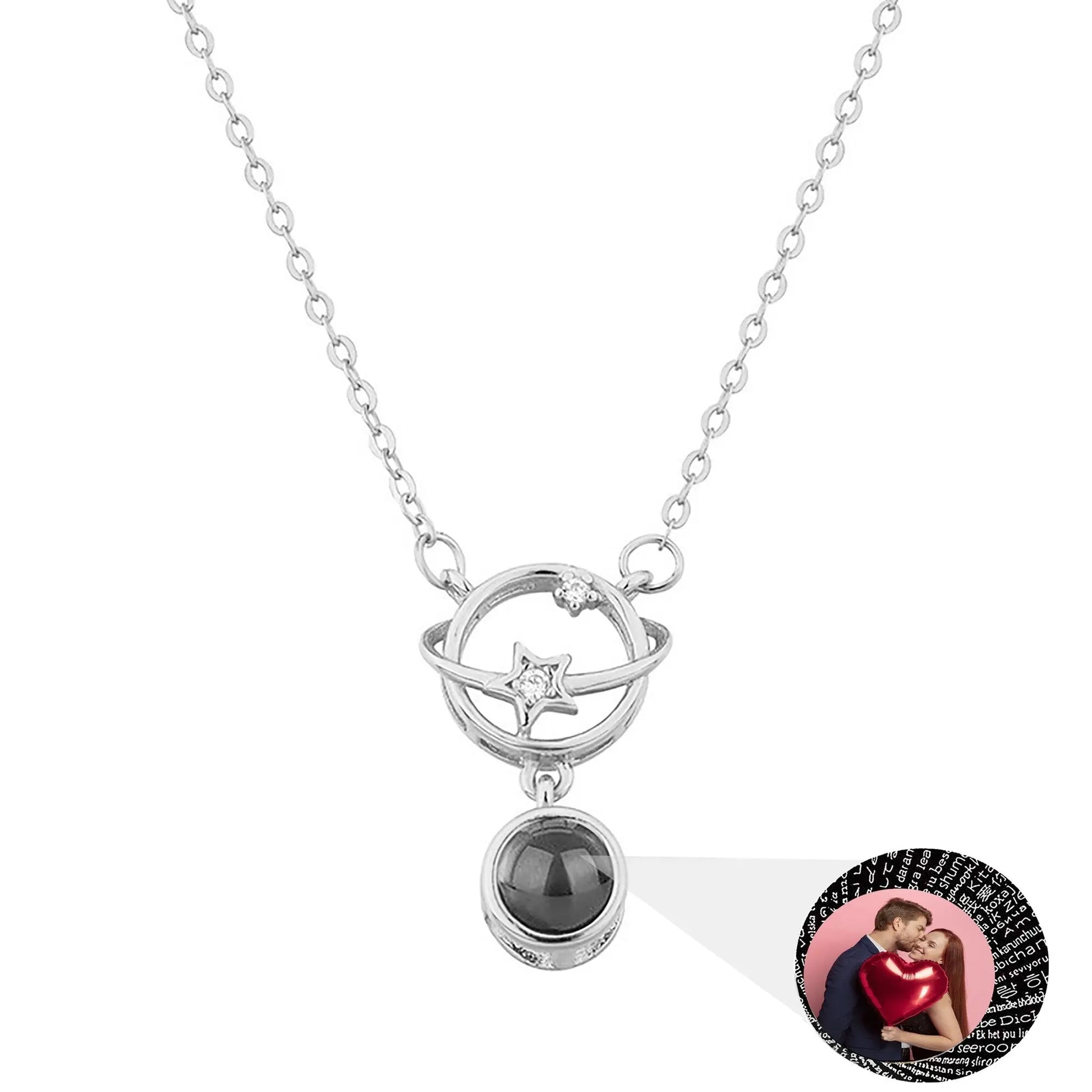 Planet with customizable photos Projection Necklace Pendant Jewelry - Blade & Thread