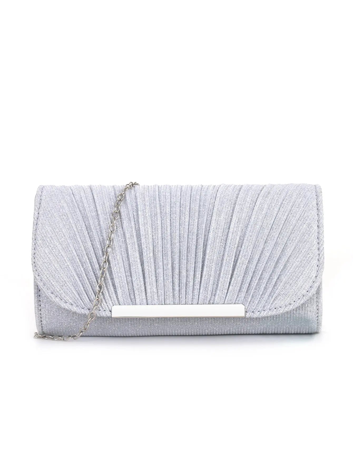 Pleated high sewing round bottom hand-held evening bag - Blade & Thread