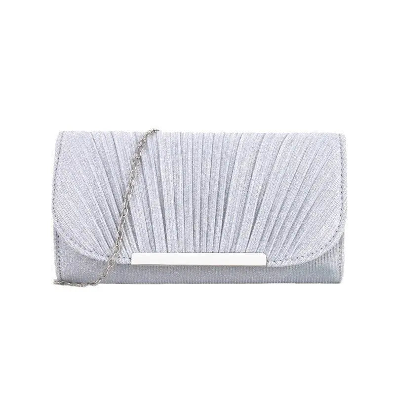 Pleated high sewing round bottom hand-held evening bag - Blade & Thread