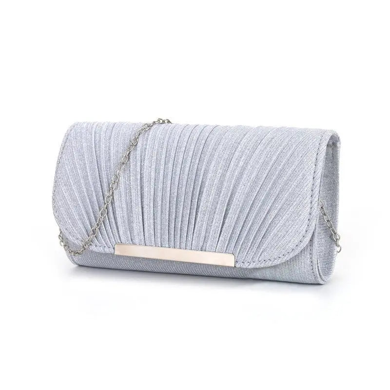 Pleated high sewing round bottom hand-held evening bag - Blade & Thread