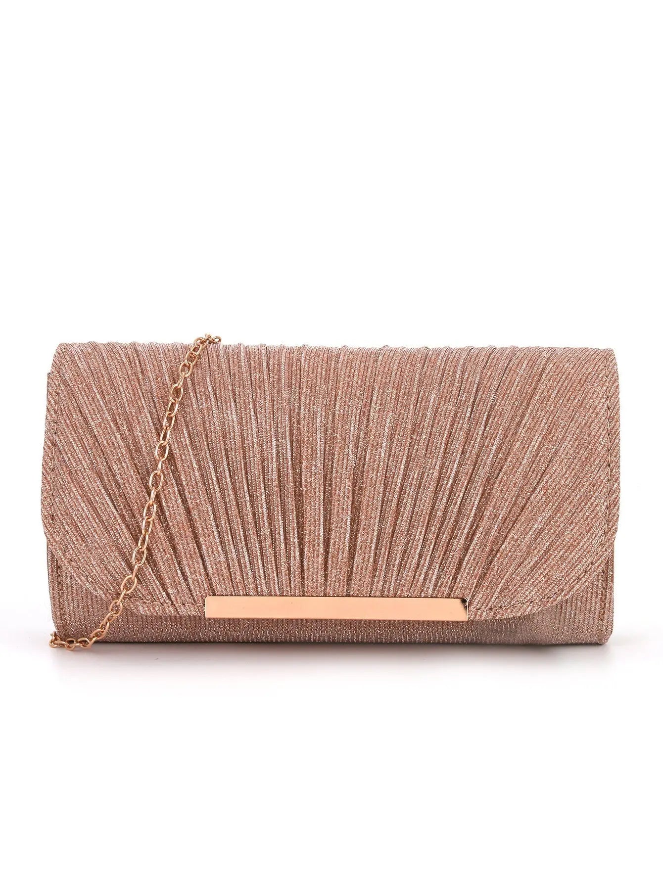 Pleated high sewing round bottom hand-held evening bag - Blade & Thread
